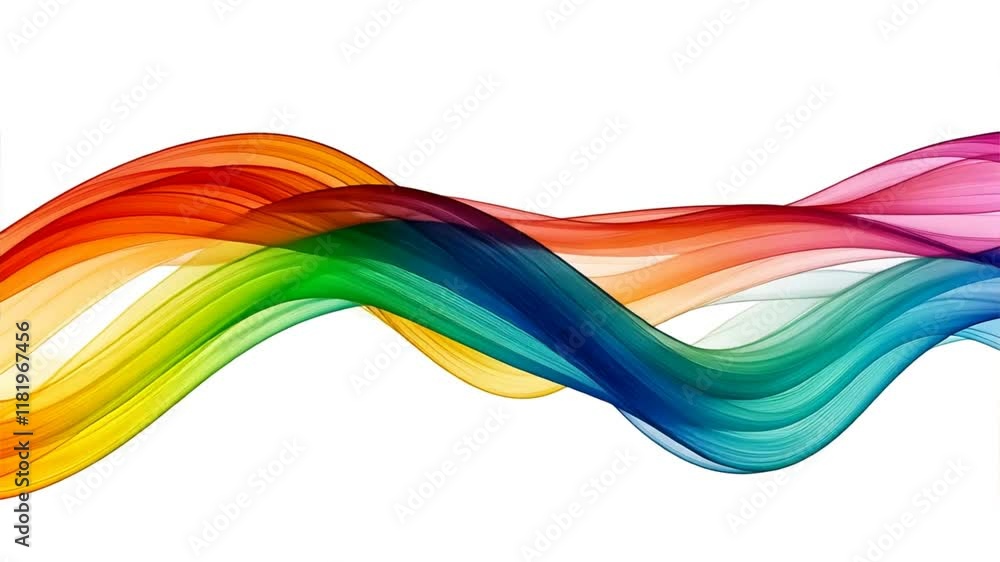 Aufkleber colorful flowing waves create vibrant and dynamic abstract design, showcasing spectrum of hues that 