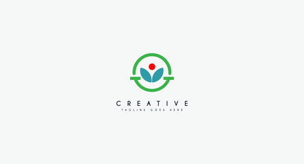 Abstract tree logo design template with tech style graphic design illustration. icons, symbol, creative.