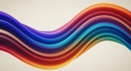 Rainbow Wave Abstract: A vibrant, dynamic abstract artwork featuring a flowing wave of multicolored ribbons, creating a mesmerizing visual effect. The smooth.