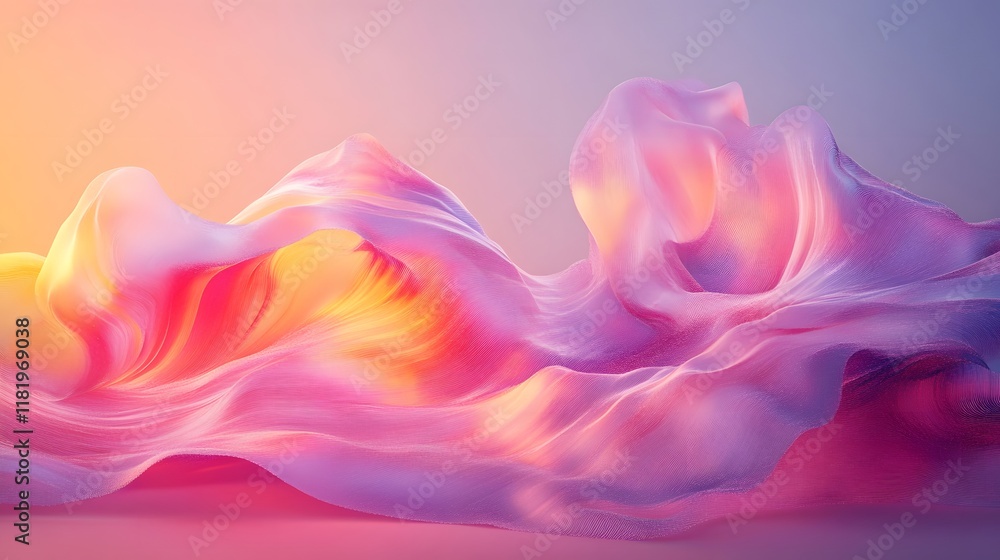 Poster glowing abstract gradient overlay with warm cinematic blending of soft textured and ethereal landsca
