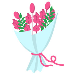 Pink Rose Flower Beauty Bouquet Illustration
