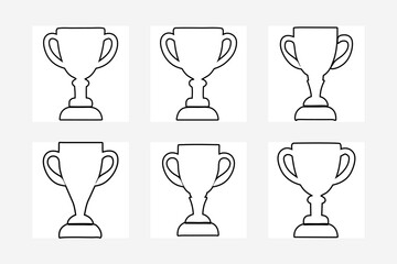 Champion Cup  set  Line Art | Beautiful Victory Drawing Illustration  hourglass icon set