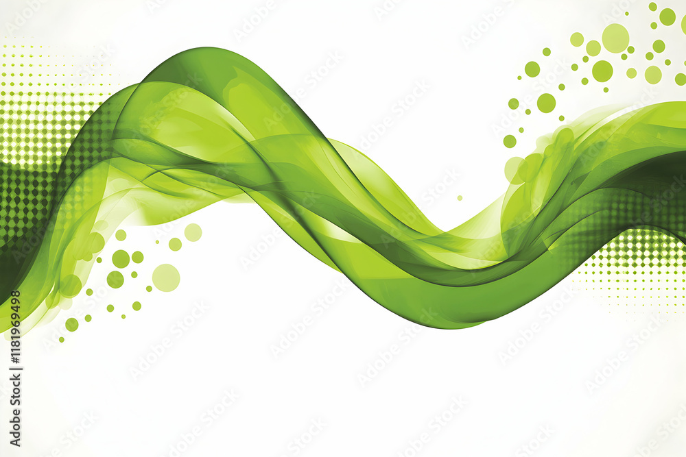 Poster abstract green wave design, perfect for backgrounds, presentations, or website banners. elegant, flo