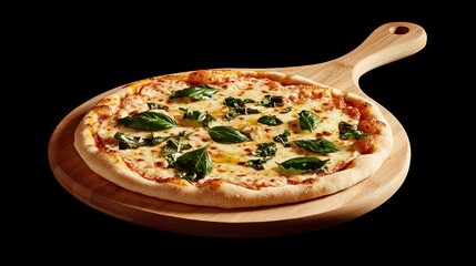 Delicious pizza creation kitchen food photography dark background close-up culinary art