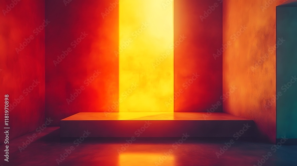 Poster warm cinematic glow with blended abstract tones and colorful grainy textures creating a soft moody a