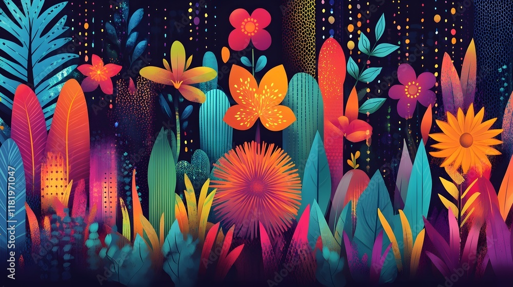 Poster vibrant gradient background blending rich cultural elements decorative patterns and modern abstract 