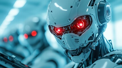 This image presents a humanoid robot with bright, glowing elements, encapsulating themes of human emotion and advanced technology in a compelling visual format.