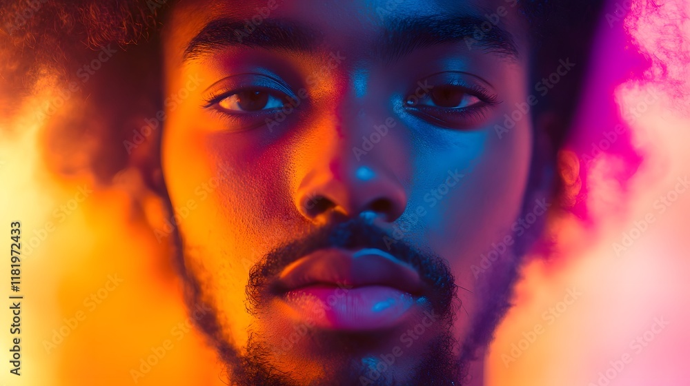 Poster mesmerizing gradient flare streaks glowing cinematically and blending vibrant luminous colors with t