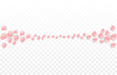 Vector paper hearts png. Heart shaped confetti. Paper origami heart shaped. Valentine's day decorative elements.