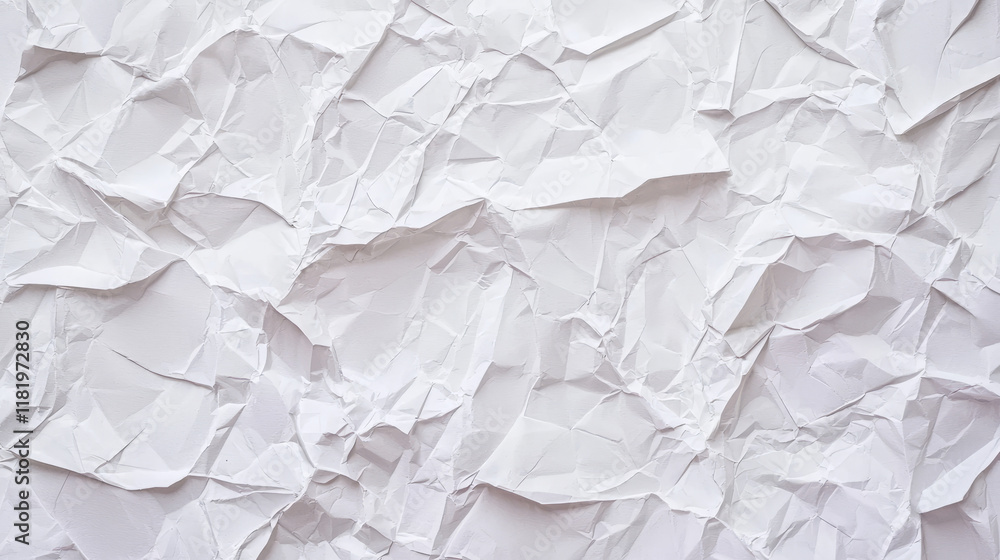 Poster crumpled paper texture background emphasizing folds and light shadows