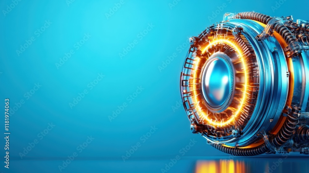 Poster this conceptual design showcases an innovative energy reactor engine that combines advanced technolo