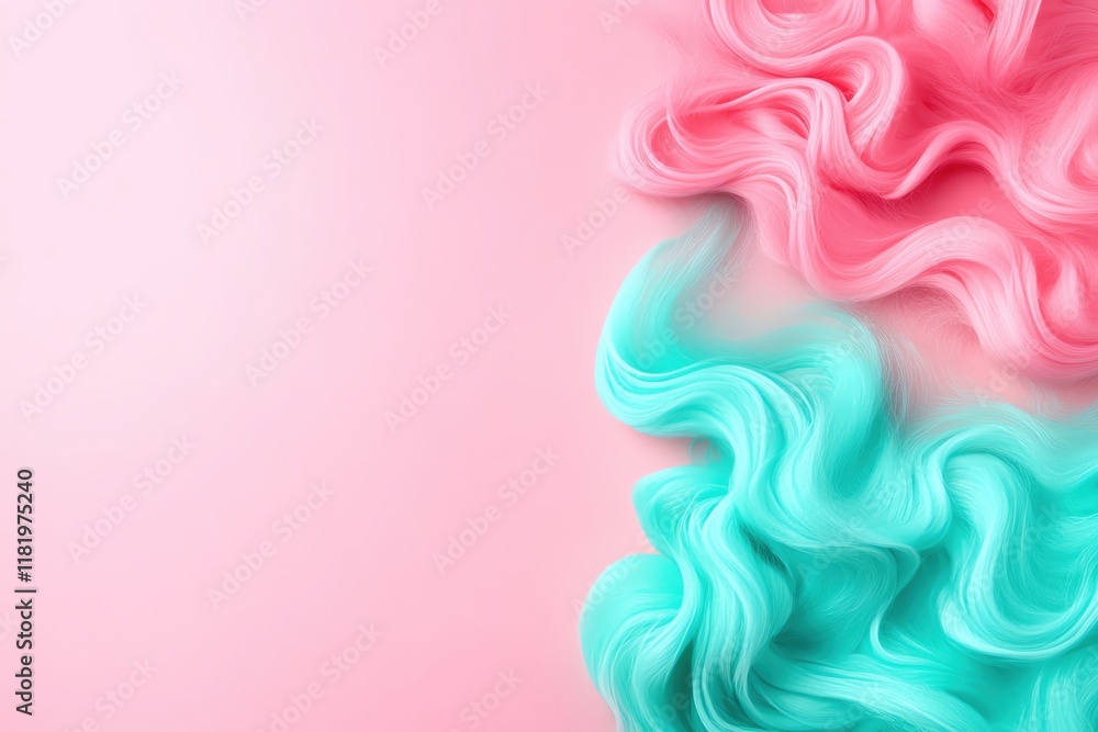 Poster colorful wave patterns in pink and teal create a vibrant abstract background.