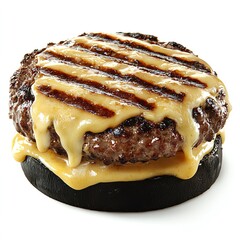 Delicious grilled cheeseburger with melted cheese and perfect grill marks.