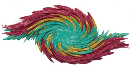 Abstract Whirlwind: A vibrant, dynamic swirl of teal, gold, and crimson hues creates a mesmerizing abstract artwork, evoking feelings of energy, movement, and artistic expression.