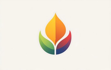 Colorful abstract flower or flame logo.