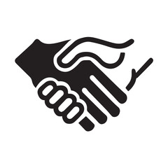 Simple black Vector Illustration of a Business Handshake