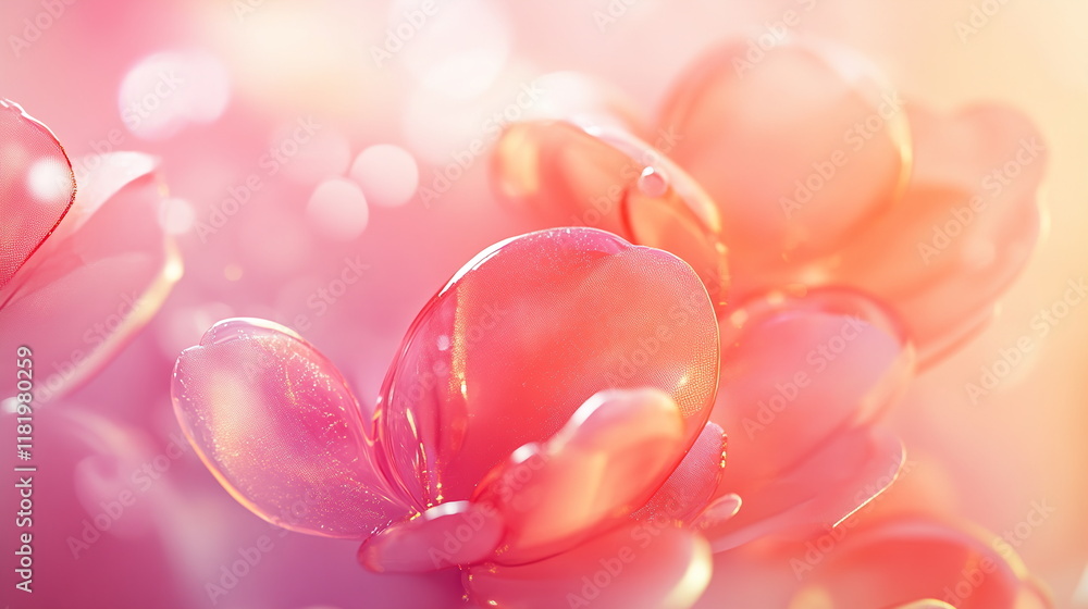 Poster soft and dreamy valentine's day horizontal greeting banner background with empty copy space with ove