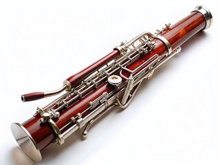 Professional Studio Shot of a Bassoon Isolated on White Background - Musical Instrument Photography