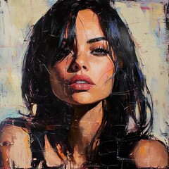 Mysterious Woman Portrait: A Captivating Oil Painting