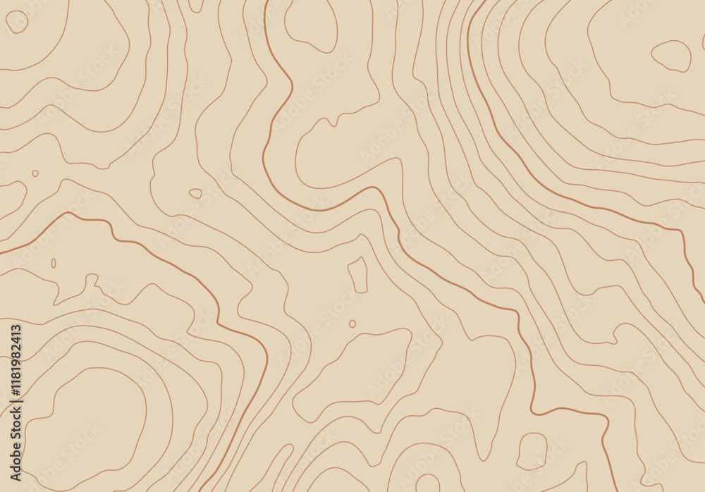 Poster Topographic map background with altitude lines. Abstract terrain topography with elevation levels of the relief