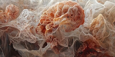 Intricate neural network visualization with abstract organic patterns