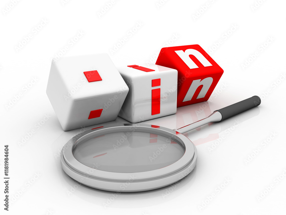 Poster 3d rendering dot in search concept