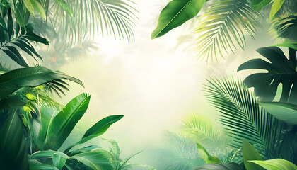 Lush Tropical Foliage Creates A Tranquil Scene