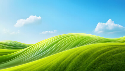 Serene Green Rolling Hills Under a Blue Sky