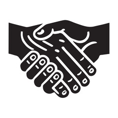 Simple black Vector Illustration of a Business Handshake