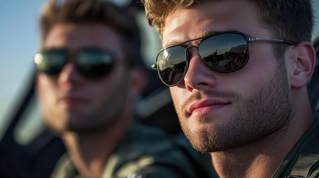 National Wingman Day Cool aviators and confident attitude on a bright day
