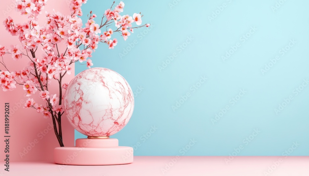 Poster capture the essence of spring with a simple yet elegant spring scene highlighting minimalist growth 