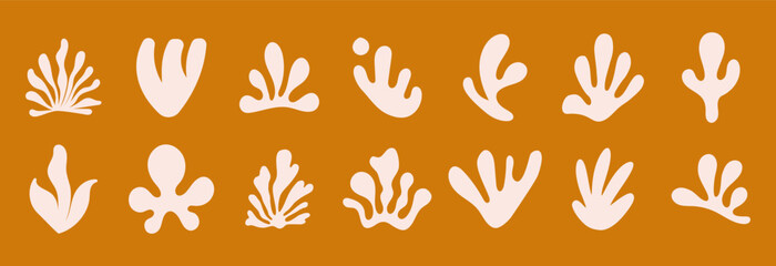 Vector set of design elements and illustrations in simple flat linear style - sun symbols, abstract forms and shapes - logo design templates, badges and stickers for posters, prints, banners
