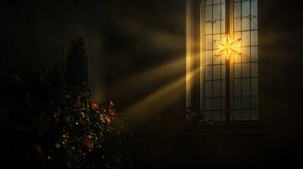 Church Christmas Starlight Window Hope