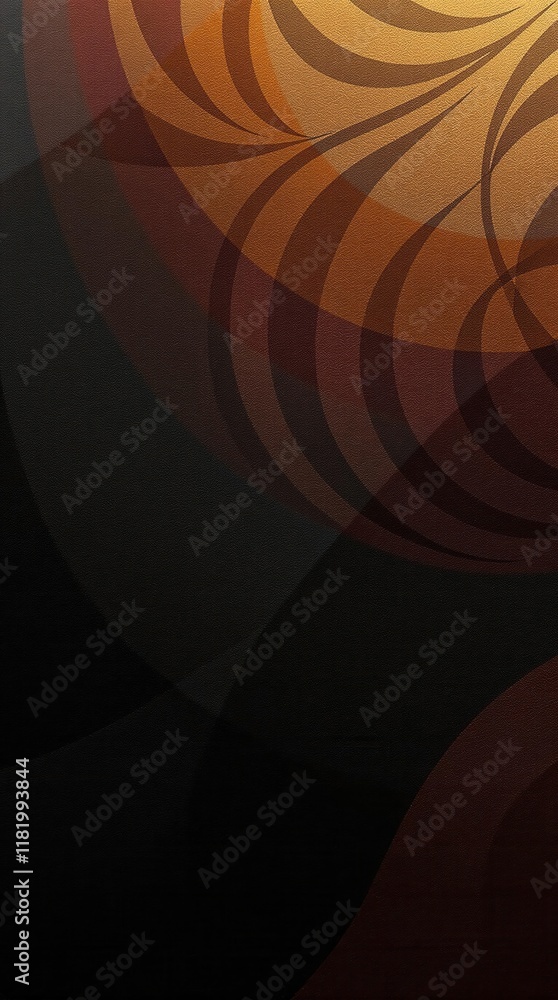 Poster abstract swirling patterns in warm earth tones with geometric elegance