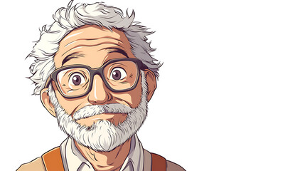Fototapeta premium A cheerful elderly man with glasses and white hair, conveying warmth and wisdom.