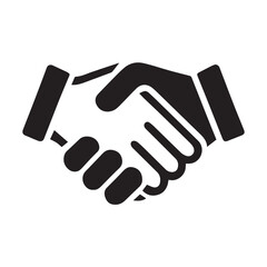 Obraz premium Simple black Vector Illustration of a Business Handshake
