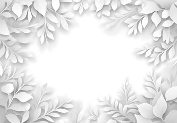 Paper cut style of leaves in shades tropic background