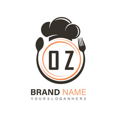 initial monogram logo With restaurant Circle shape logo design.
