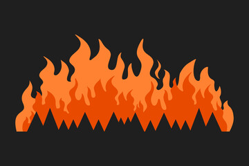 Wildfire is spreading. The fire is burning the forest. Save the earth. Environment disaster.