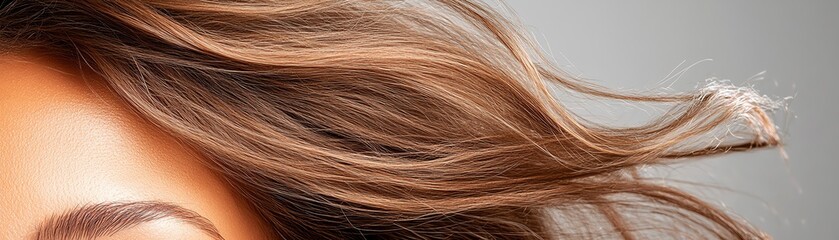 Fototapeta premium Afrotextured clipins in natural brown, glowing gently against a neutral backdrop