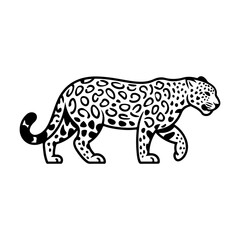 Intricate Leopard Silhouette Vector Art with Detailed Spots