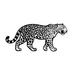 Intricate Leopard Silhouette Vector Art with Detailed Spots