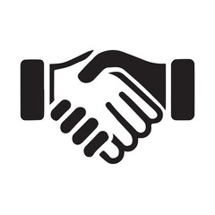 Obraz premium Simple black Vector Illustration of a Business Handshake