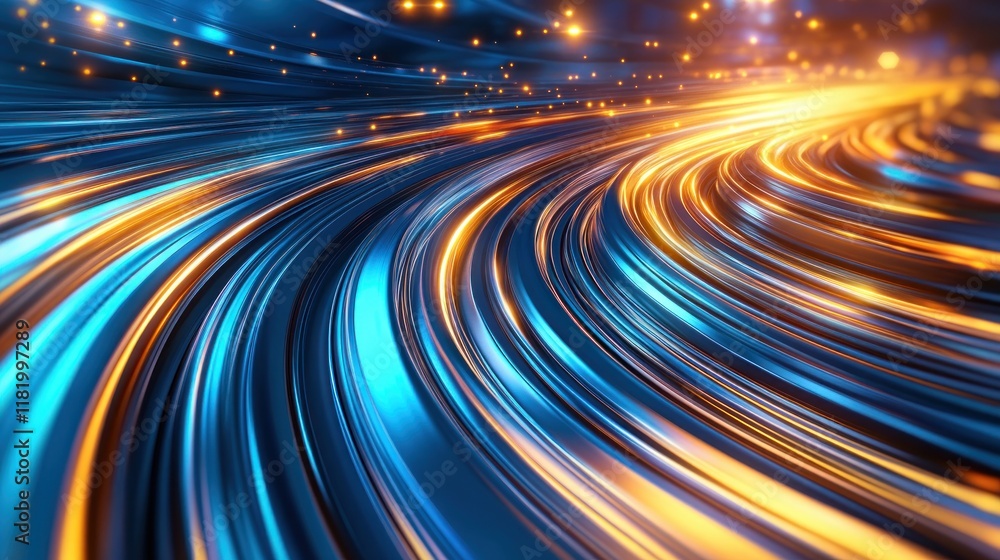 Poster experience the future with this dynamic view of abstract light streaks, showcasing vibrant colors an