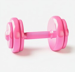 Obraz premium Bright Pink Adjustable Dumbbell on White 