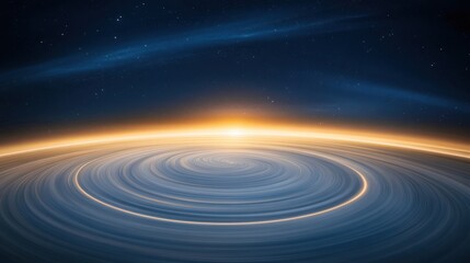 Obraz premium a cinematic perspective of Earthâ€™s rotation, showing the curvature of the planet with sparkling city lights on the night side