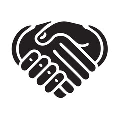 Simple black Vector Illustration of a Business Handshake