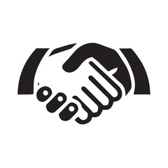 Obraz premium Simple black Vector Illustration of a Business Handshake
