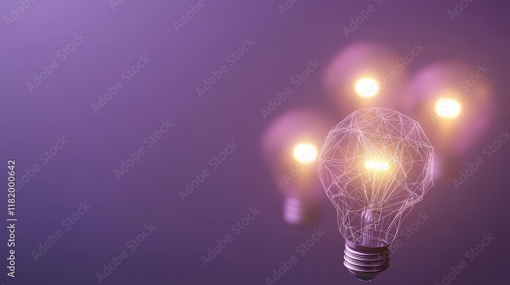 Poster abstract light bulb design with glowing elements