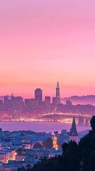 Naklejka premium San Francisco skyline at sunset